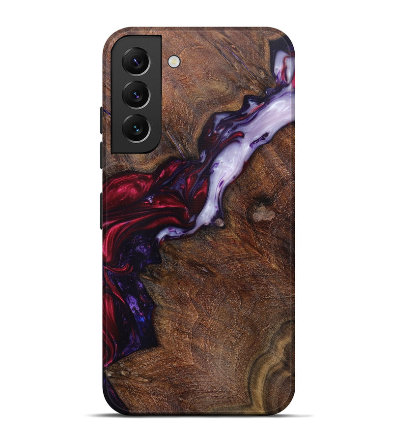 Galaxy S22 Plus Wood+Resin Live Edge Phone Case - Ashely (Dark Red, 616838)