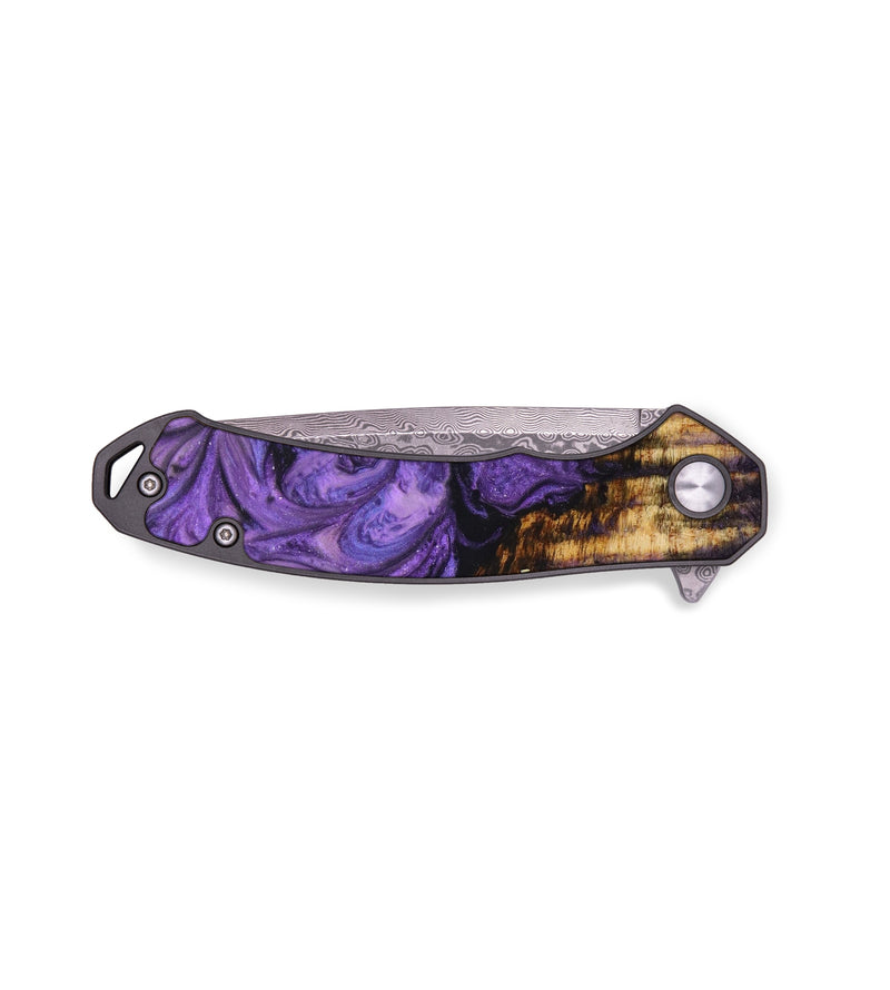 EDC Wood+Resin Pocket Knife - Inez (Purple, 645140)