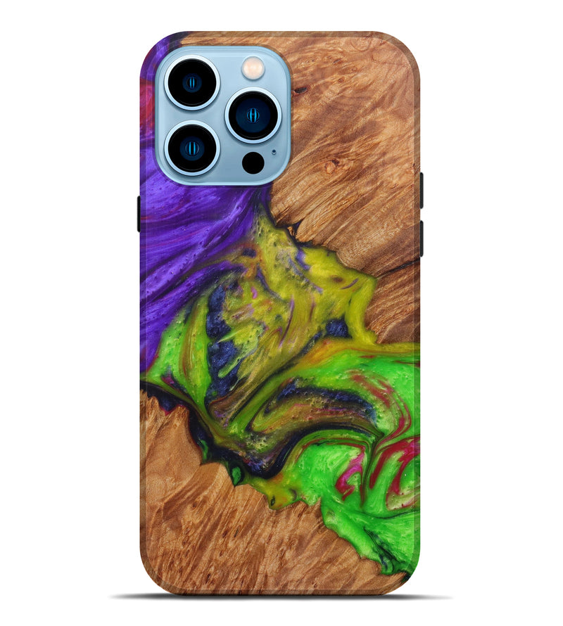 iPhone 14 Pro Max Wood+Resin Live Edge Phone Case - Nikolia (Purple, 600163)