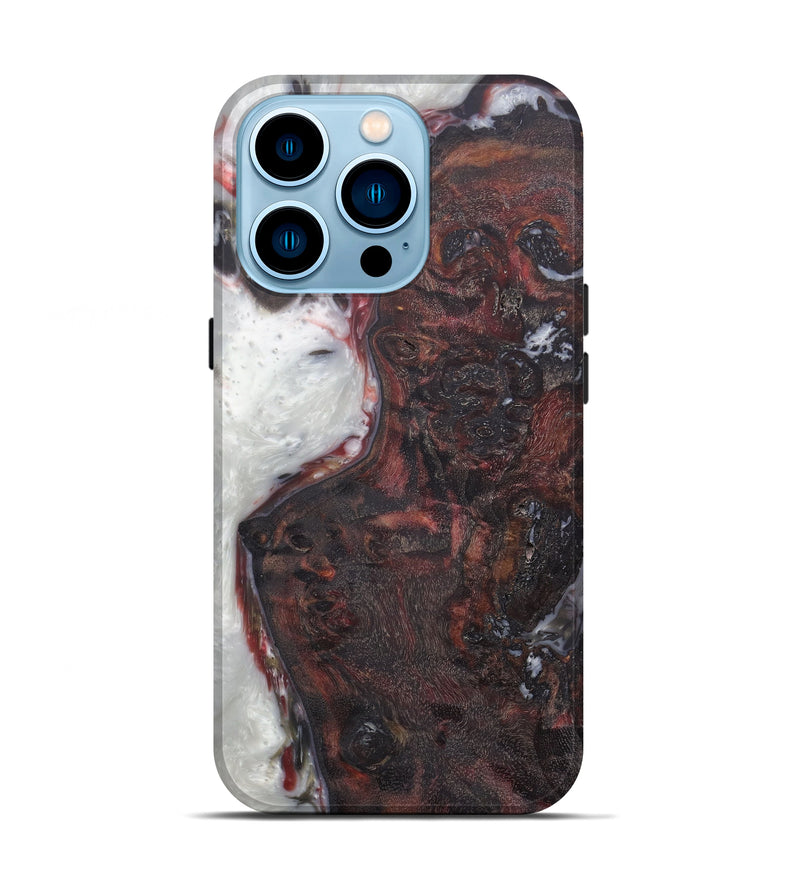 iPhone 14 Pro Wood+Resin Live Edge Phone Case - Cissiee (Black & White, 602465)