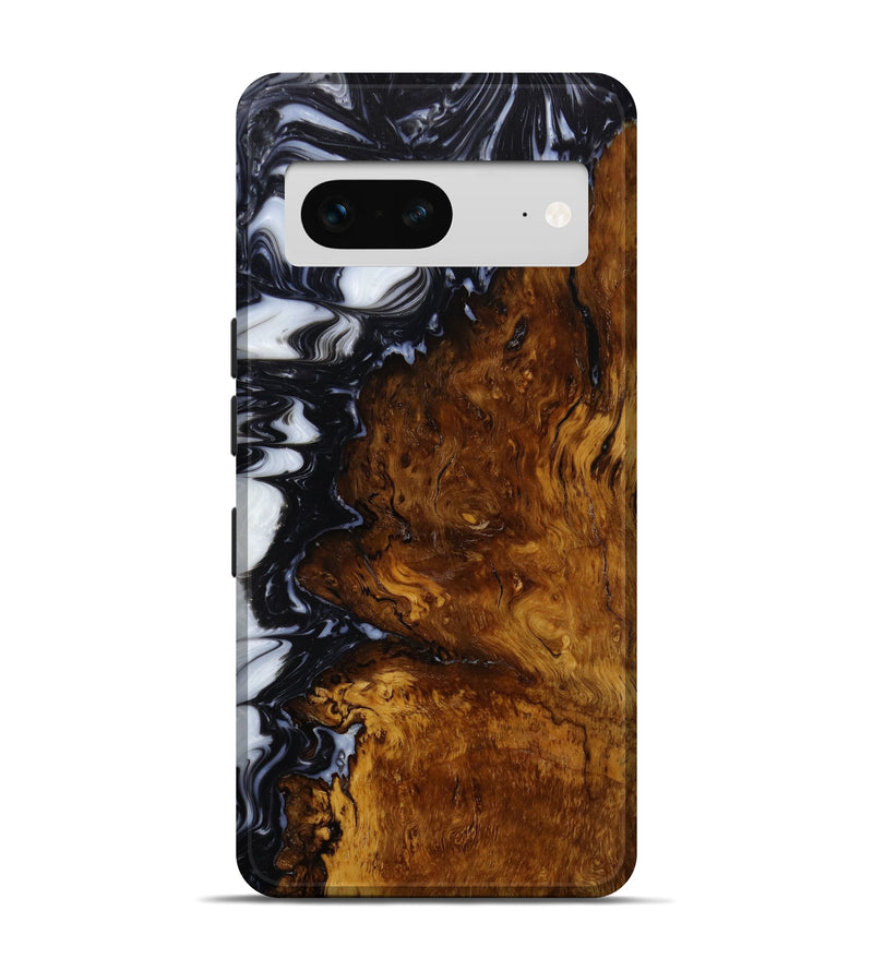 Pixel 7 Wood+Resin Live Edge Phone Case - Faith (Black & White, 648337)