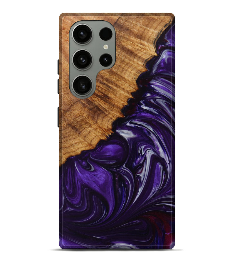 Galaxy S23 Ultra Wood+Resin Live Edge Phone Case - Yara (Purple, 623016)