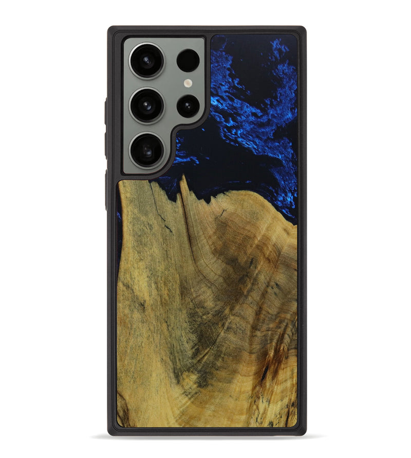 Galaxy S23 Ultra Wood+Resin Phone Case - Lillian (Black & White, 647862)