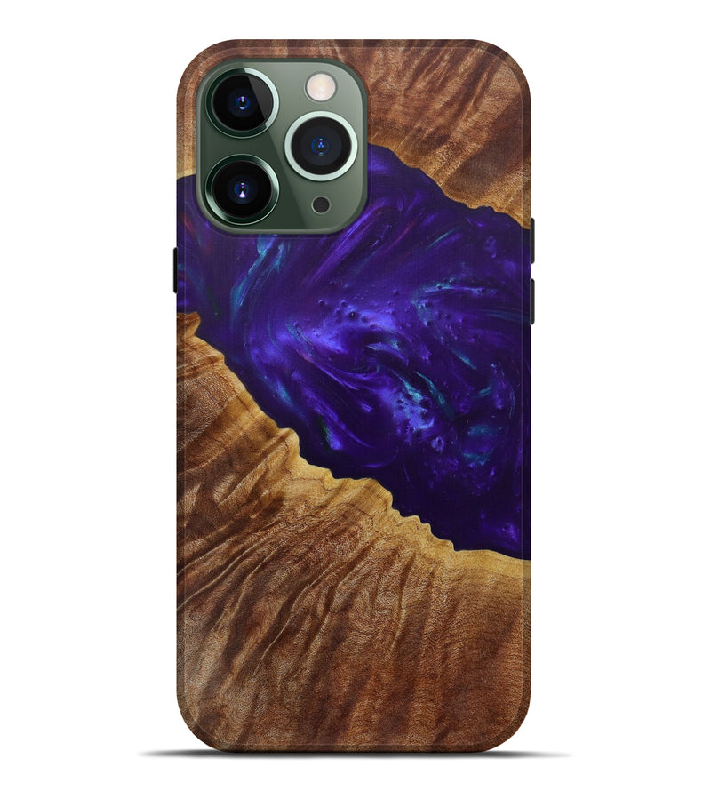 iPhone 13 Pro Max Wood+Resin Live Edge Phone Case - Waja (Purple, 584109)