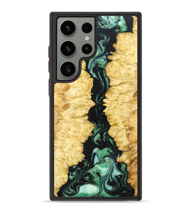 Galaxy S23 Ultra Wood+Resin Phone Case - Kasen (Green, 631808)