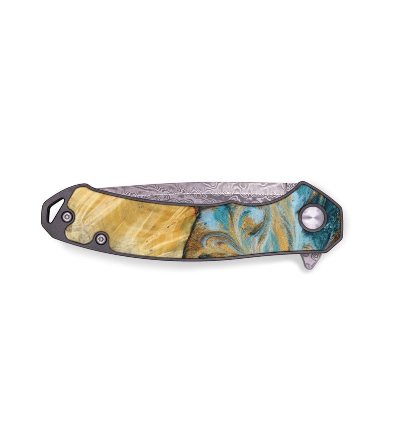 EDC Wood+Resin Pocket Knife - Holden (Teal & Gold, 643010)