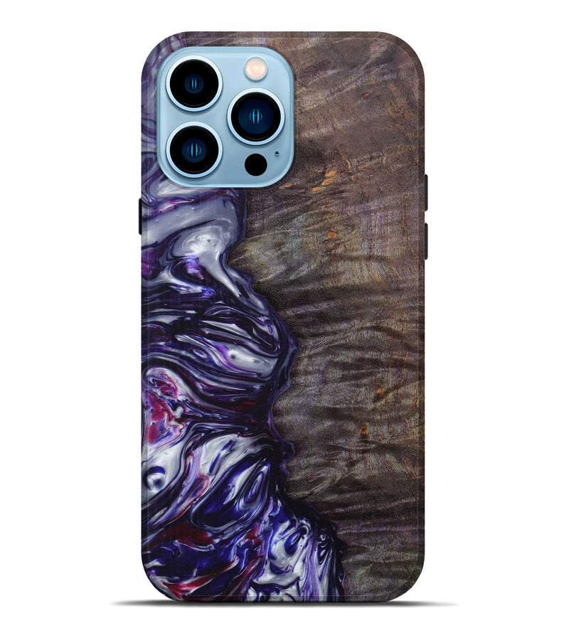 iPhone 14 Pro Max Wood+Resin Live Edge Phone Case - Montserrat (Purple, 614993)