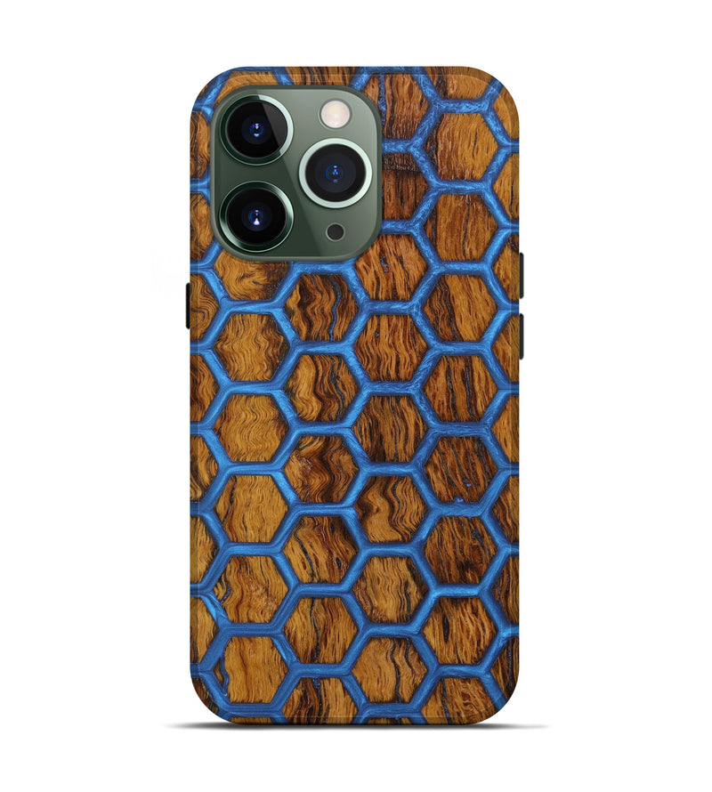 iPhone 13 Pro Wood+Resin Live Edge Phone Case - Fernando (Blue, 636068)
