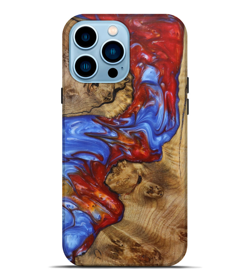 iPhone 14 Pro Max Wood+Resin Live Edge Phone Case - Kristen (Artist Pick, 614589)