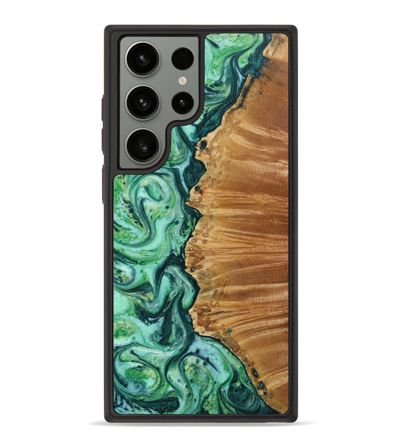 Galaxy S23 Ultra Wood+Resin Phone Case - Ezra (Green, 643269)