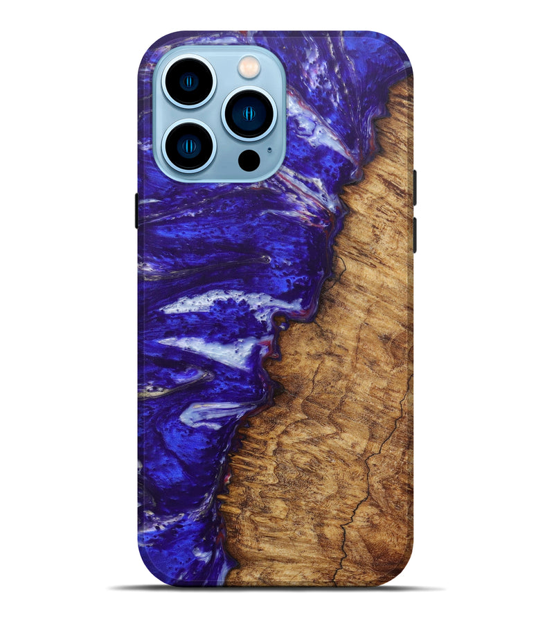 iPhone 14 Pro Max Wood+Resin Live Edge Phone Case - Ottcsr (Purple, 600534)