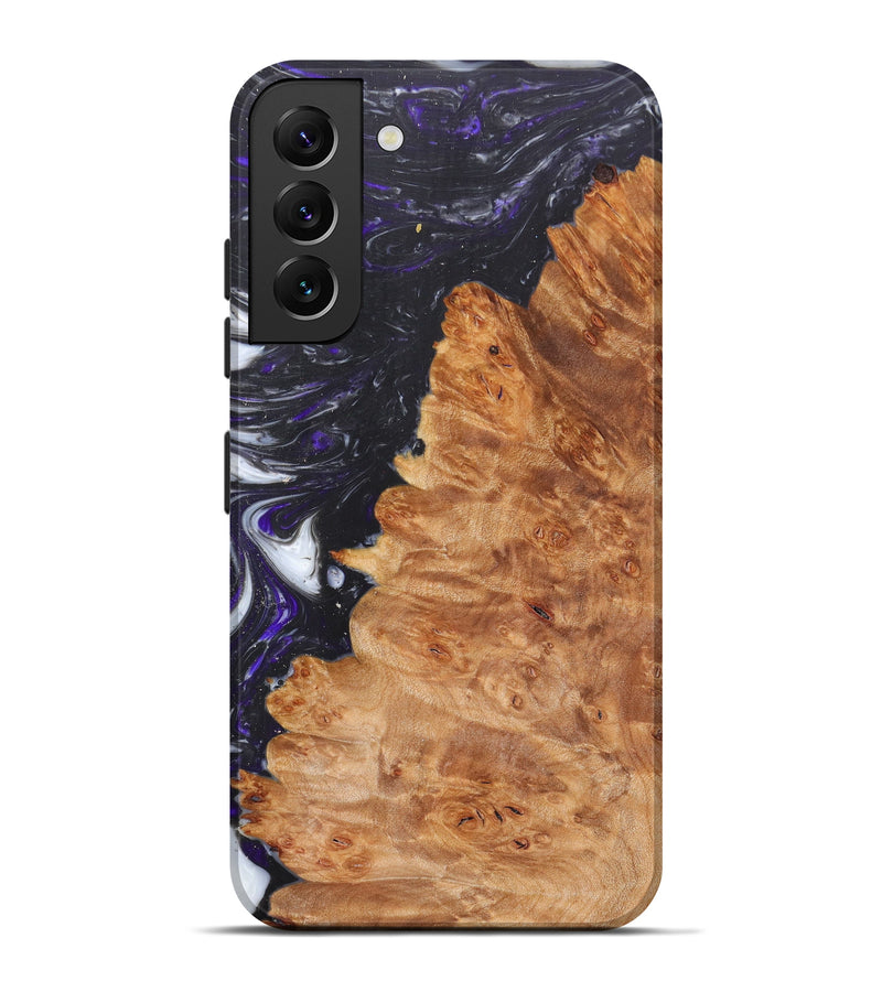 Galaxy S22 Plus Wood+Resin Live Edge Phone Case - Kalie (Black & White, 626620)