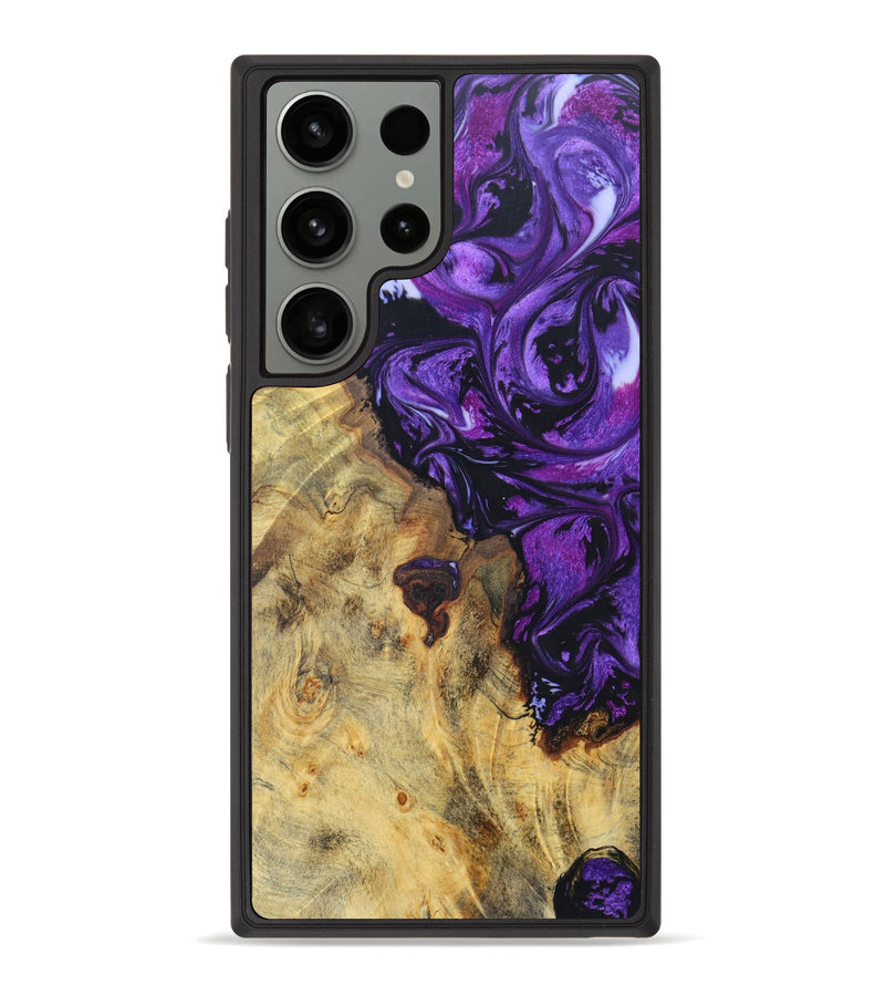 Galaxy S23 Ultra Wood+Resin Phone Case - Peter (Purple, 628328)