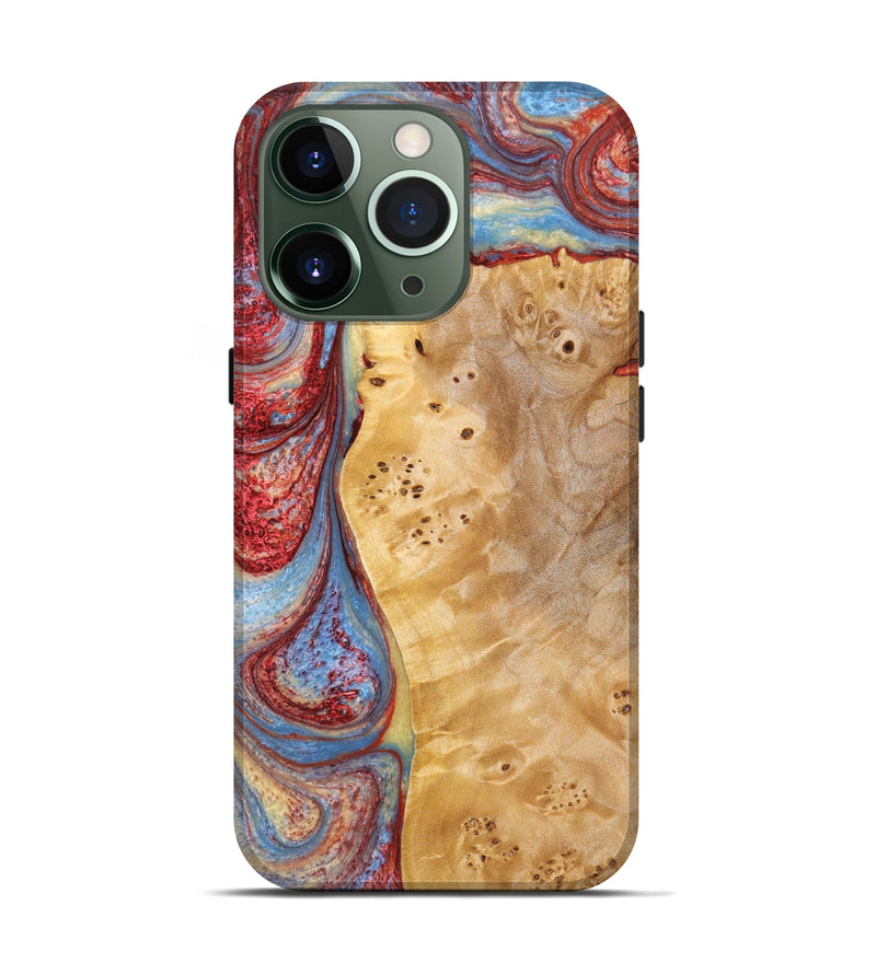 iPhone 13 Pro Wood+Resin Live Edge Phone Case - Ronan (Red, 636314)