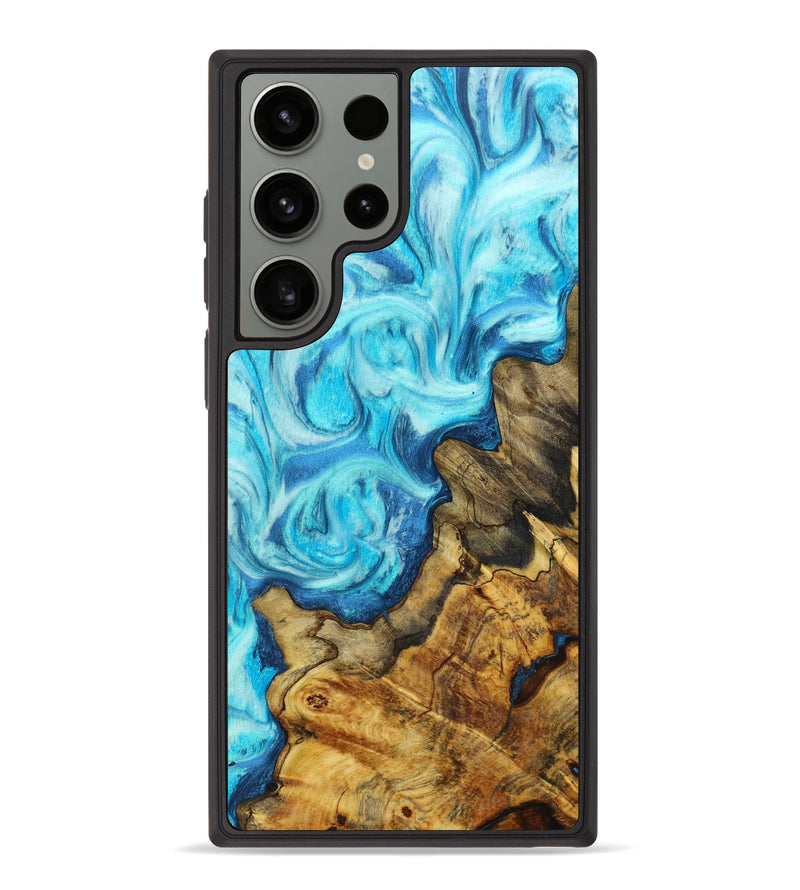 Galaxy S23 Ultra Wood+Resin Phone Case - Zola (Blue, 623669)