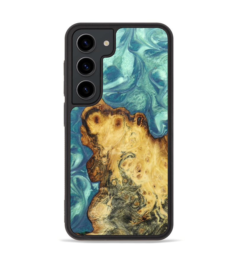 Galaxy S23 Wood+Resin Phone Case - Trevon (Green, 626294)