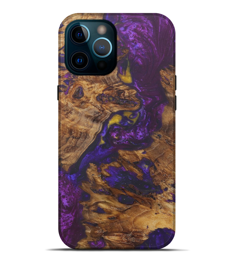 iPhone 12 Pro Max Wood+Resin Live Edge Phone Case - Rosy (Purple, 602483)