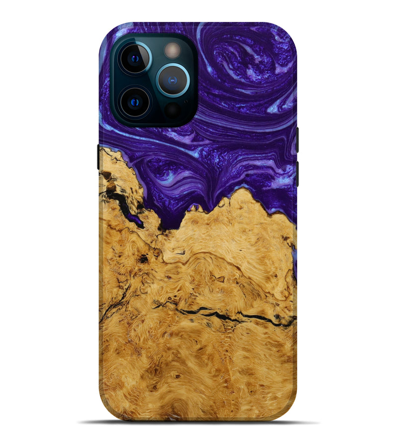 iPhone 12 Pro Max Wood+Resin Live Edge Phone Case - Brynlee (Purple, 647609)