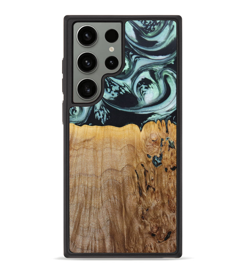Galaxy S23 Ultra Wood+Resin Phone Case - Jacquelyn (Green, 639458)