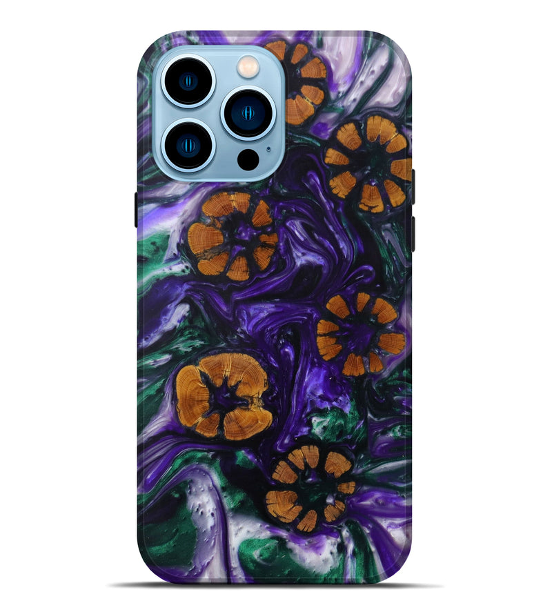 iPhone 14 Pro Max Wood+Resin Live Edge Phone Case - Unknown (Purple, 610305)