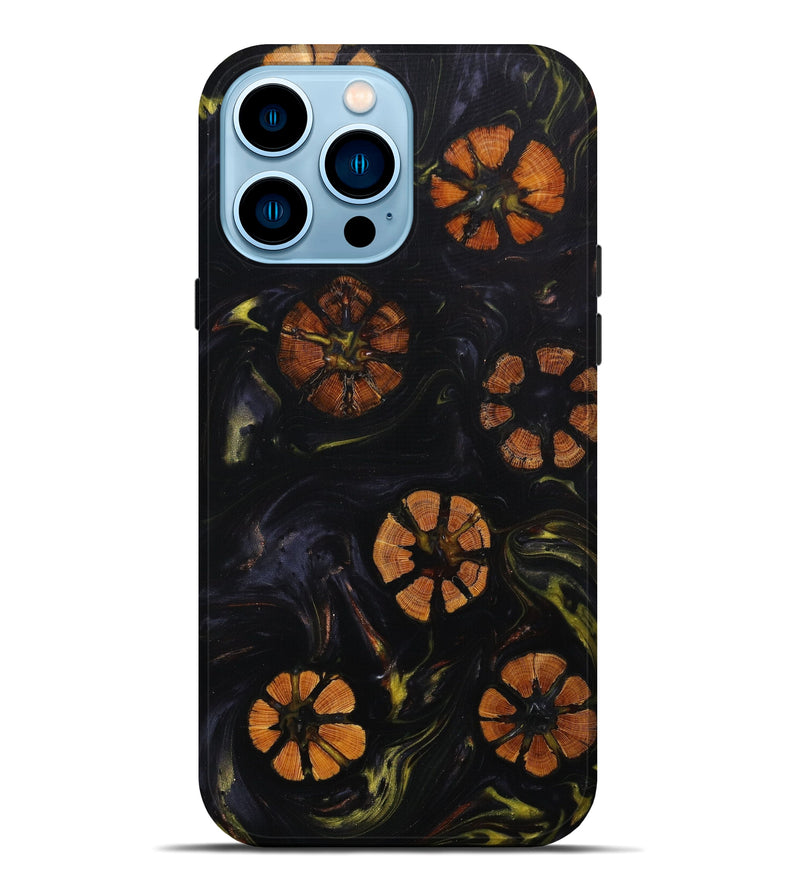 iPhone 14 Pro Max Wood+Resin Live Edge Phone Case - Ryker (Black & White, 633094)
