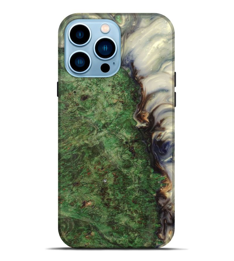 iPhone 14 Pro Max Wood+Resin Live Edge Phone Case - Arlette (Metallic, 615832)