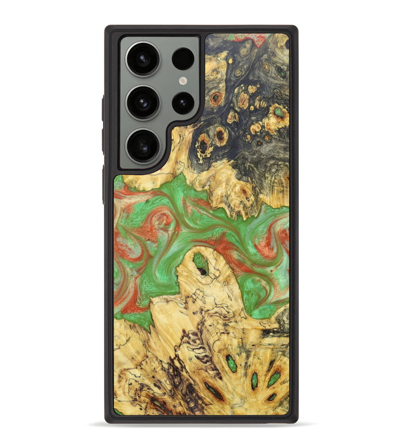 Galaxy S23 Ultra Wood+Resin Phone Case - Addyson (Green, 625739)