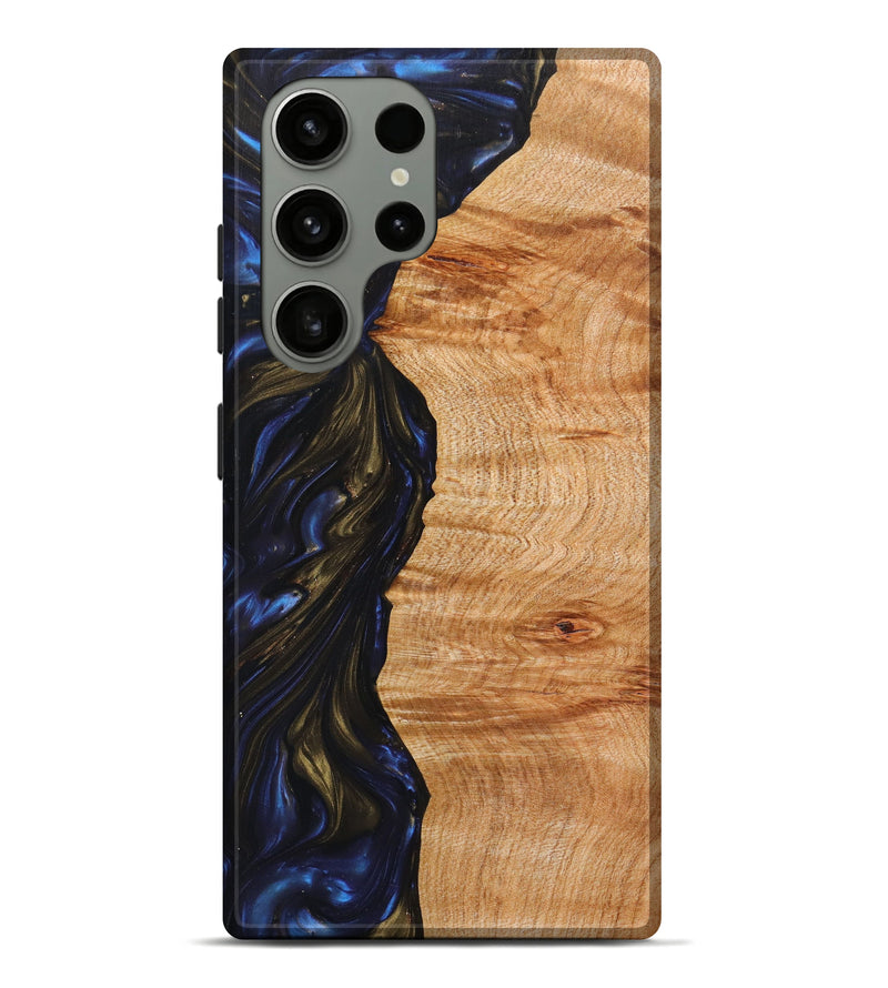 Galaxy S23 Ultra Wood+Resin Live Edge Phone Case - Ashely (Blue, 629792)