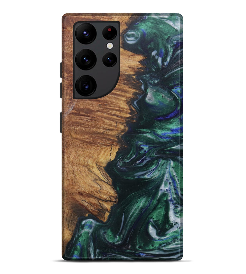 Galaxy S22 Ultra Wood+Resin Live Edge Phone Case - Noellyn (Dark Green, 576756)