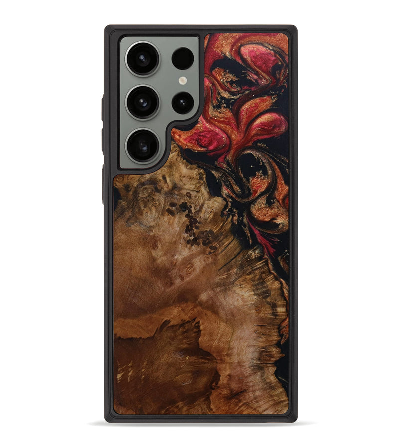 Galaxy S23 Ultra Wood+Resin Phone Case - Hillary (Red, 643647)