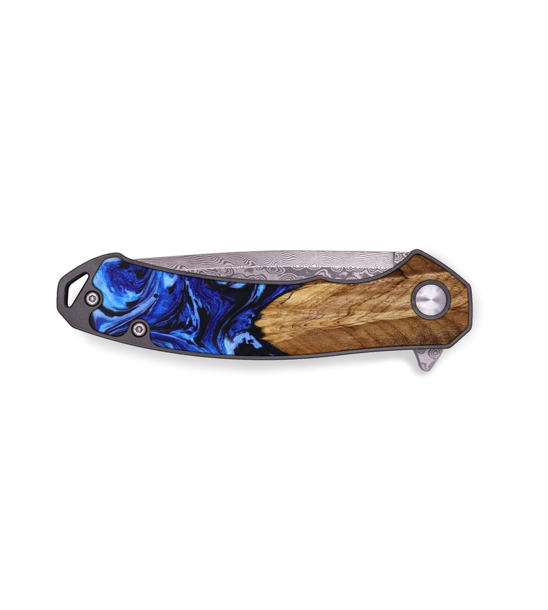 EDC Wood+Resin Pocket Knife - Genevieve (Blue, 641872)