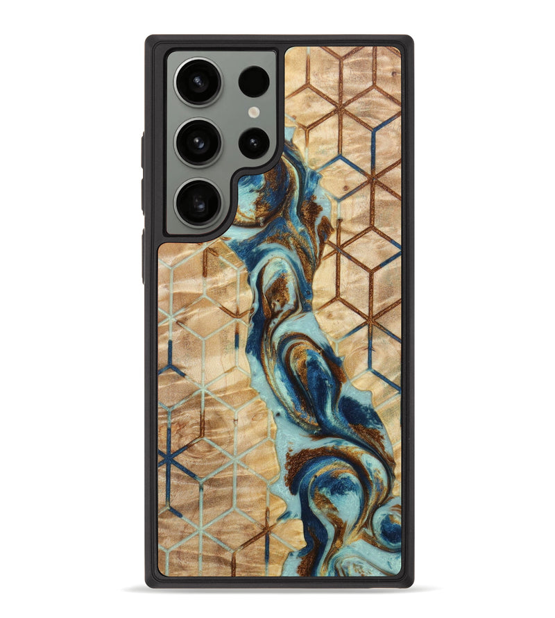 Galaxy S23 Ultra Wood+Resin Phone Case - Megan (Pattern, 622331)