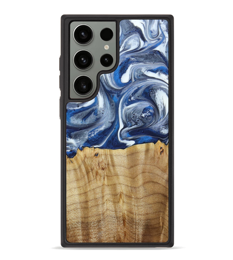 Galaxy S23 Ultra Wood+Resin Phone Case - Orpha (Blue, 622209)