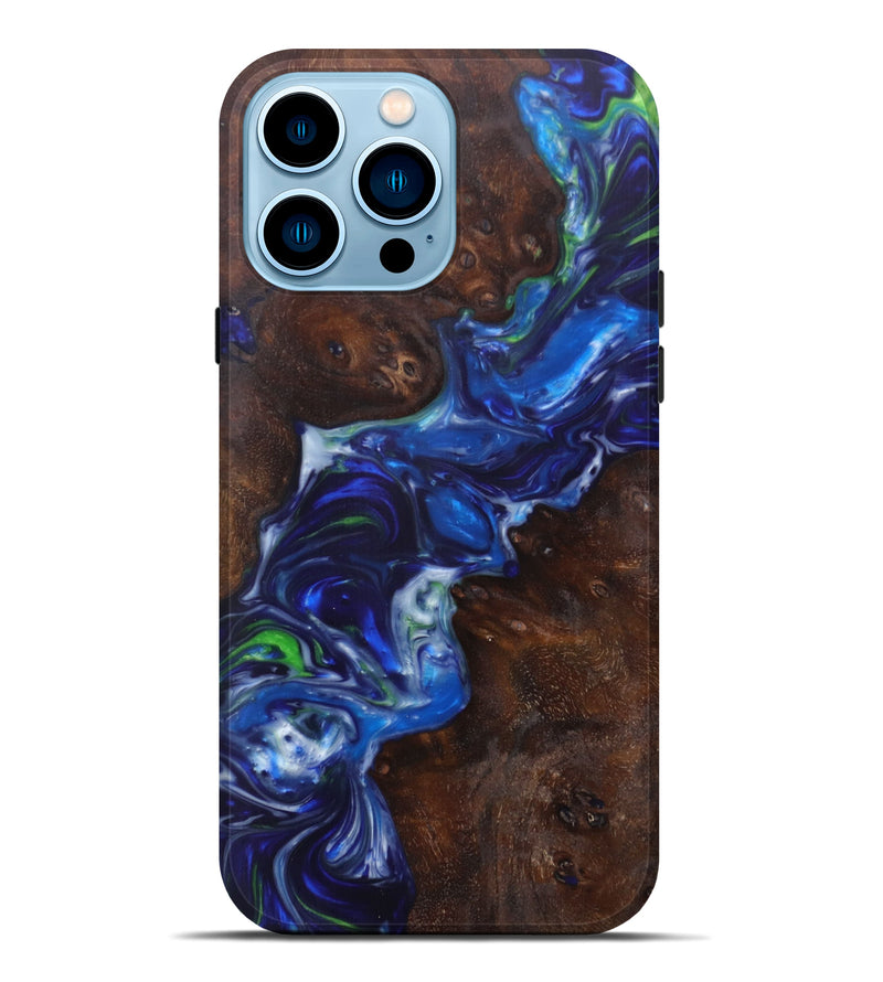 iPhone 14 Pro Max Wood+Resin Live Edge Phone Case - Meir (Artist Pick, 611188)