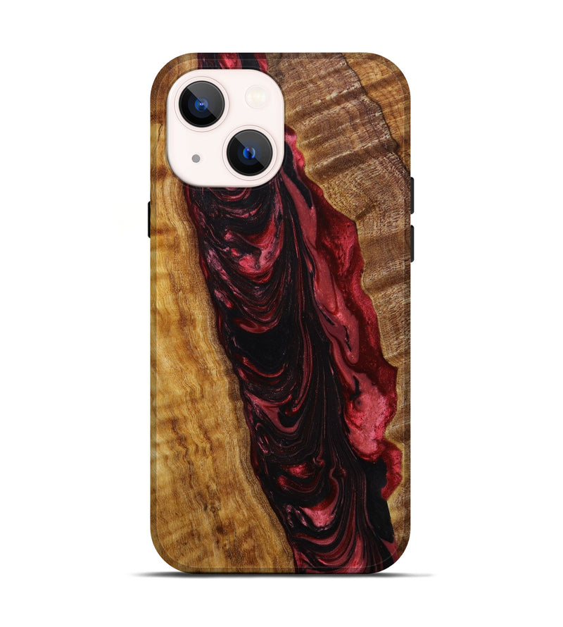 iPhone 13 Wood+Resin Live Edge Phone Case - Salvador (Red, 643062)