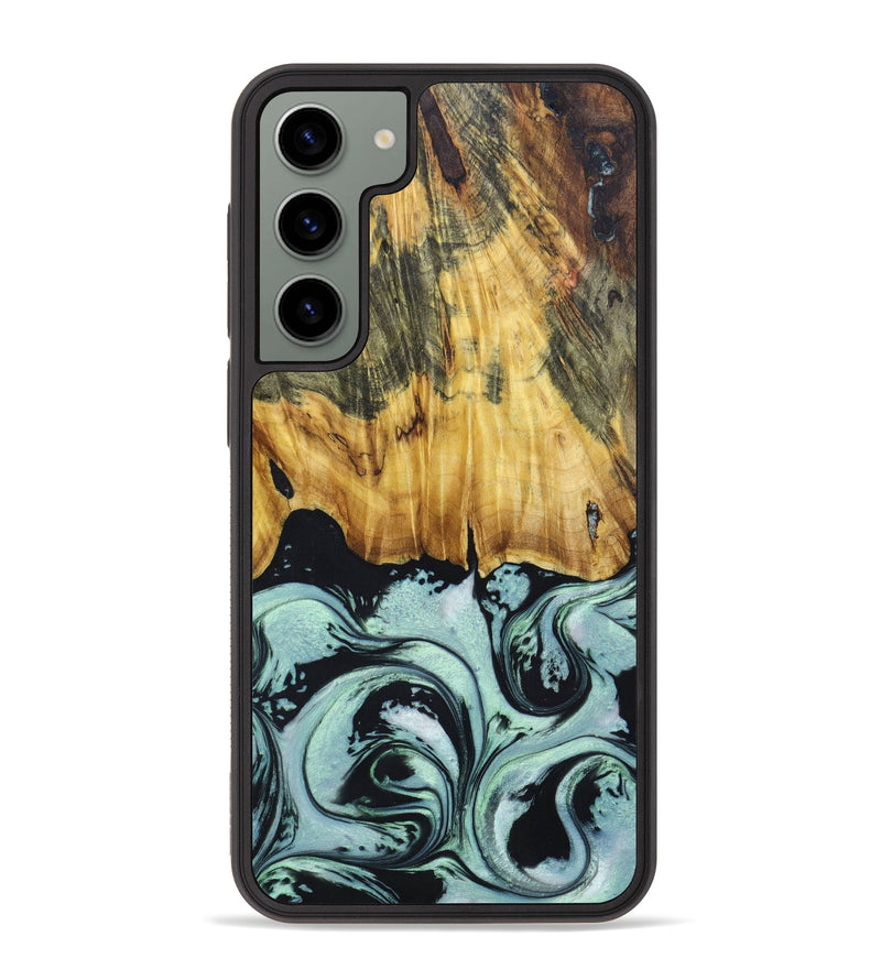 Galaxy S23 Plus Wood+Resin Phone Case - Mya (Green, 639476)