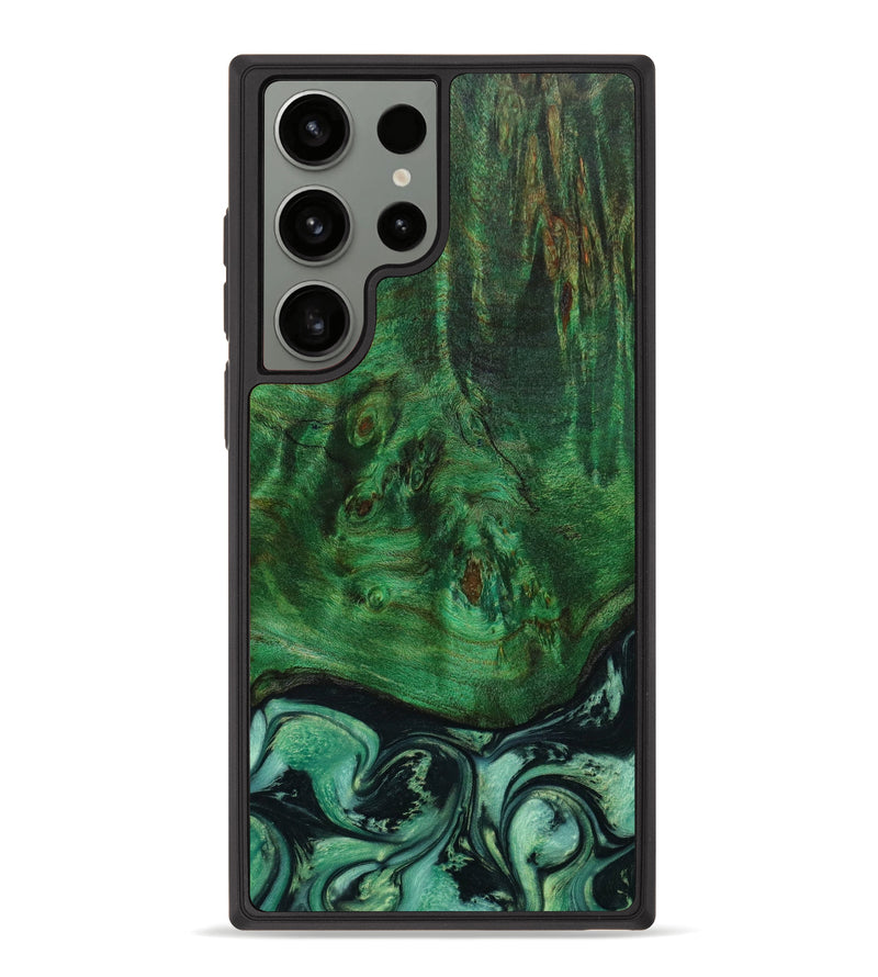 Galaxy S23 Ultra Wood+Resin Phone Case - Vera (Green, 642125)