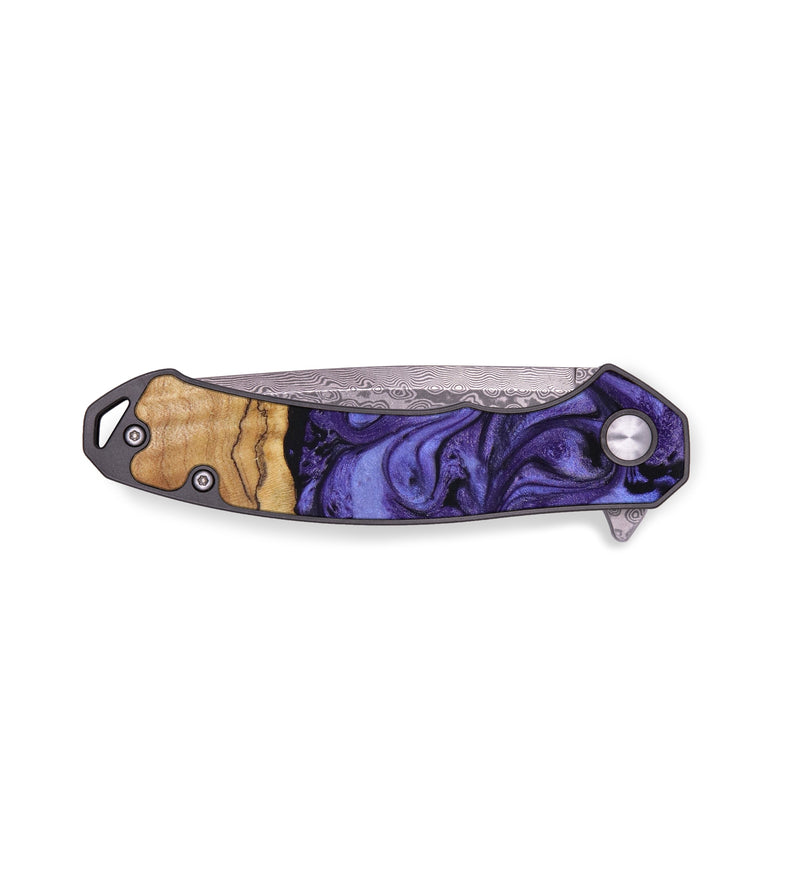 EDC Wood+Resin Pocket Knife - Dallas (Purple, 645145)