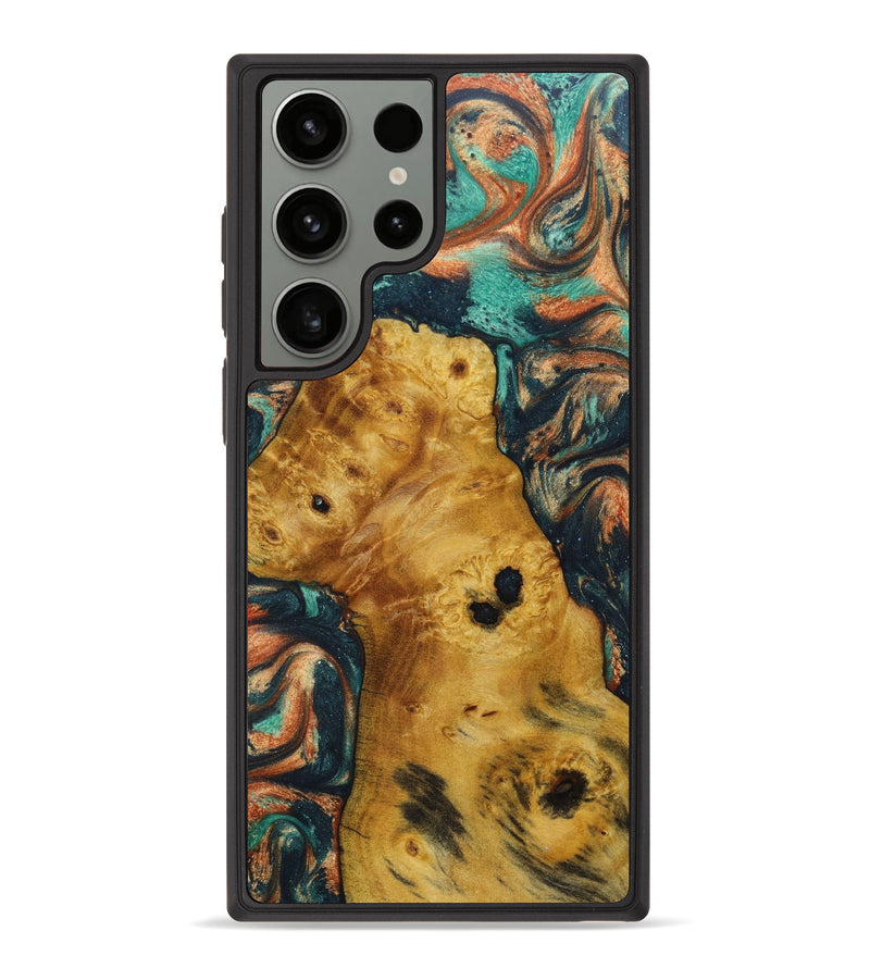 Galaxy S23 Ultra Wood+Resin Phone Case - Shreya (Green, 632068)