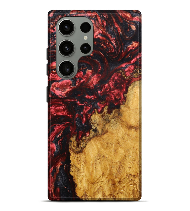 Galaxy S23 Ultra Wood+Resin Live Edge Phone Case - Teagan (Red, 631543)