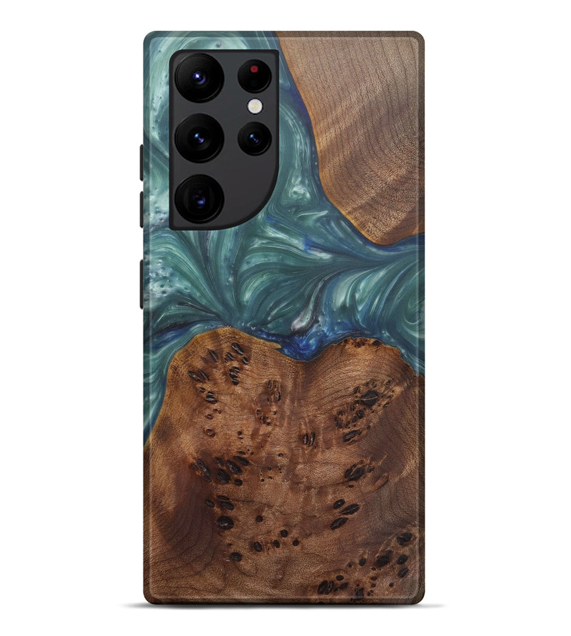 Galaxy S22 Ultra Wood+Resin Live Edge Phone Case - Staci (Light Blue, 594831)