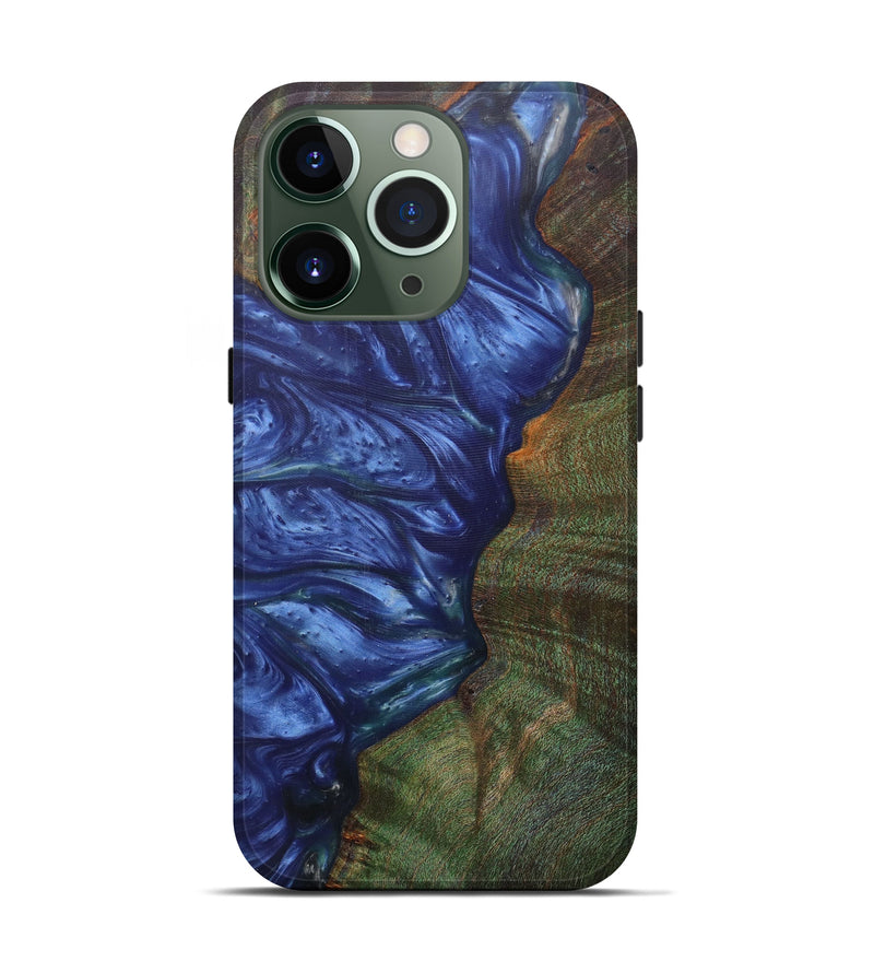 iPhone 13 Pro Wood+Resin Live Edge Phone Case - Dixie (Light Blue, 589804)