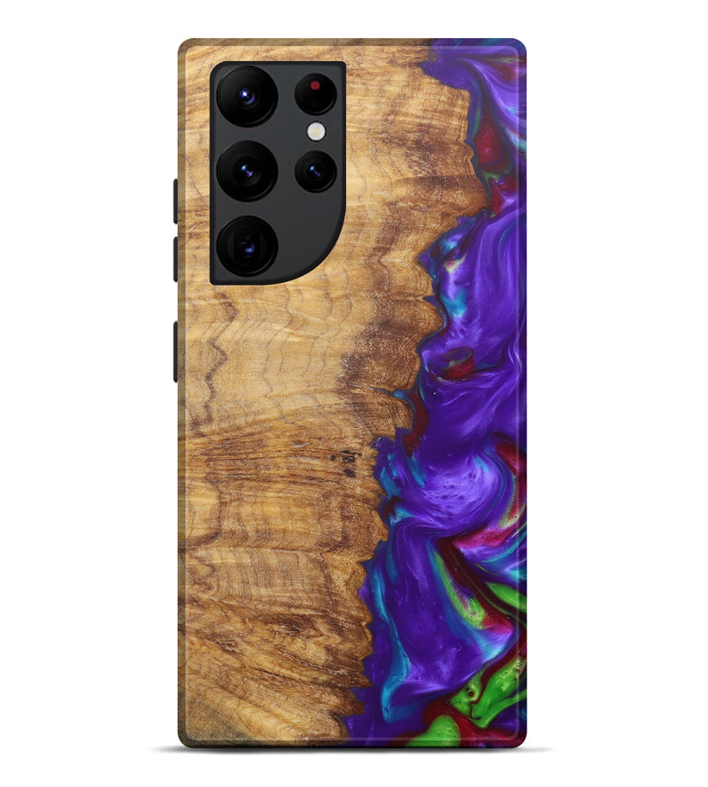 Galaxy S22 Ultra Wood+Resin Live Edge Phone Case - Catie (Purple, 600147)