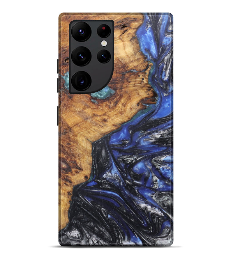 Galaxy S22 Ultra Wood+Resin Live Edge Phone Case - Irv (Light Blue, 606518)