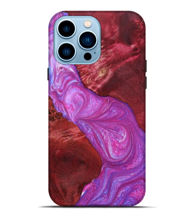 iPhone 14 Pro Max Wood+Resin Live Edge Phone Case - Rosemarie (Purple, 640478)