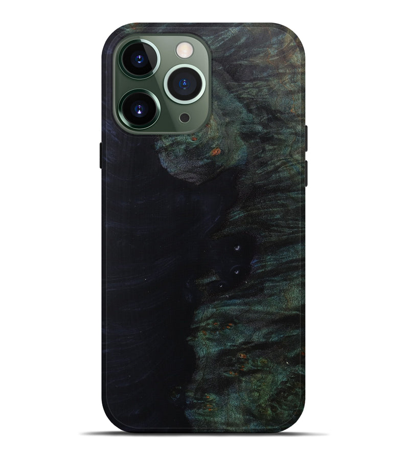 iPhone 13 Pro Max Wood+Resin Live Edge Phone Case - Natalee (Pure Black, 610320)