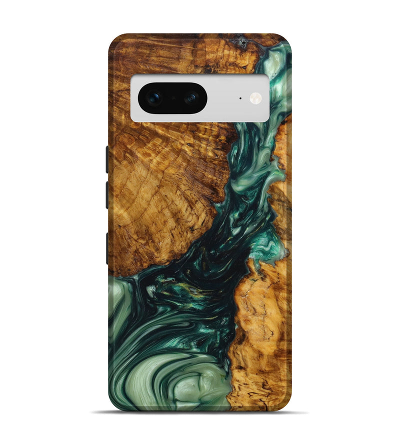 Pixel 7 Wood+Resin Live Edge Phone Case - Judy (Green, 641115)