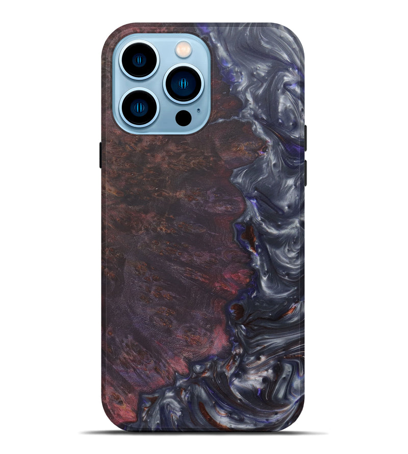 iPhone 14 Pro Max Wood+Resin Live Edge Phone Case - Christelle (Metallic, 590652)