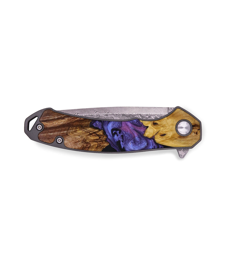 EDC Wood+Resin Pocket Knife - Bernadette (Purple, 644205)
