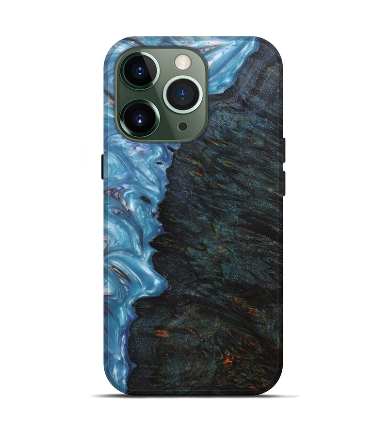 iPhone 13 Pro Wood+Resin Live Edge Phone Case - Fast (Light Blue, 605191)